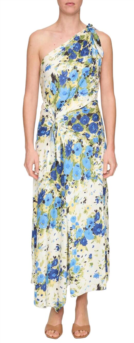 NEW A.L.C. eliana midi dress in butter/capri multi